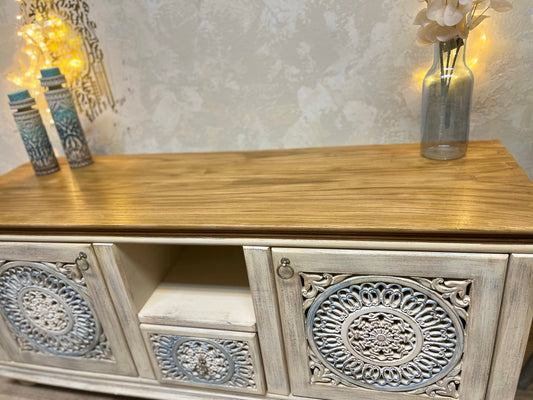 Carved Wooden TV Unit