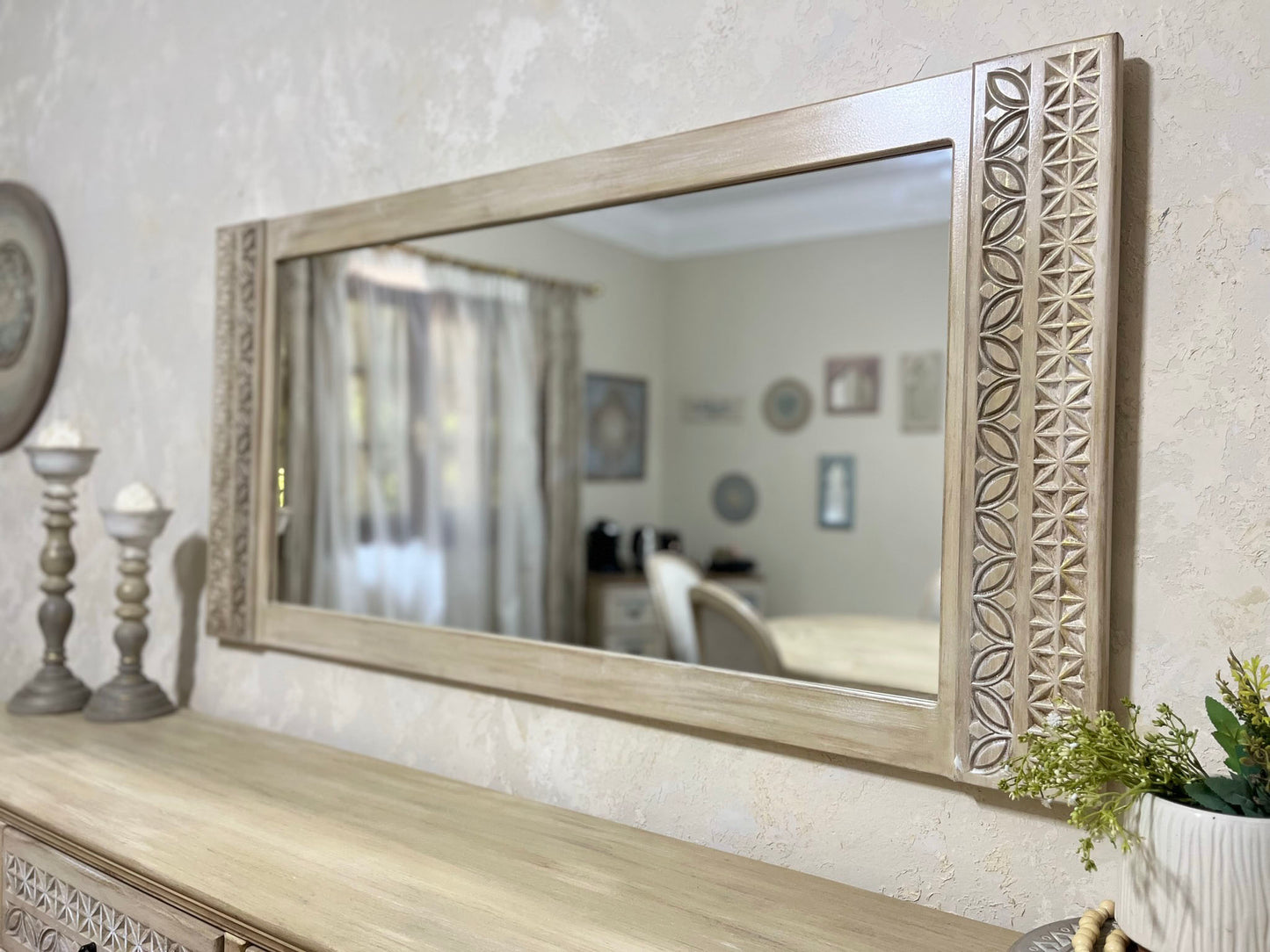 Classic Carved Buffet with Elegant Mirror