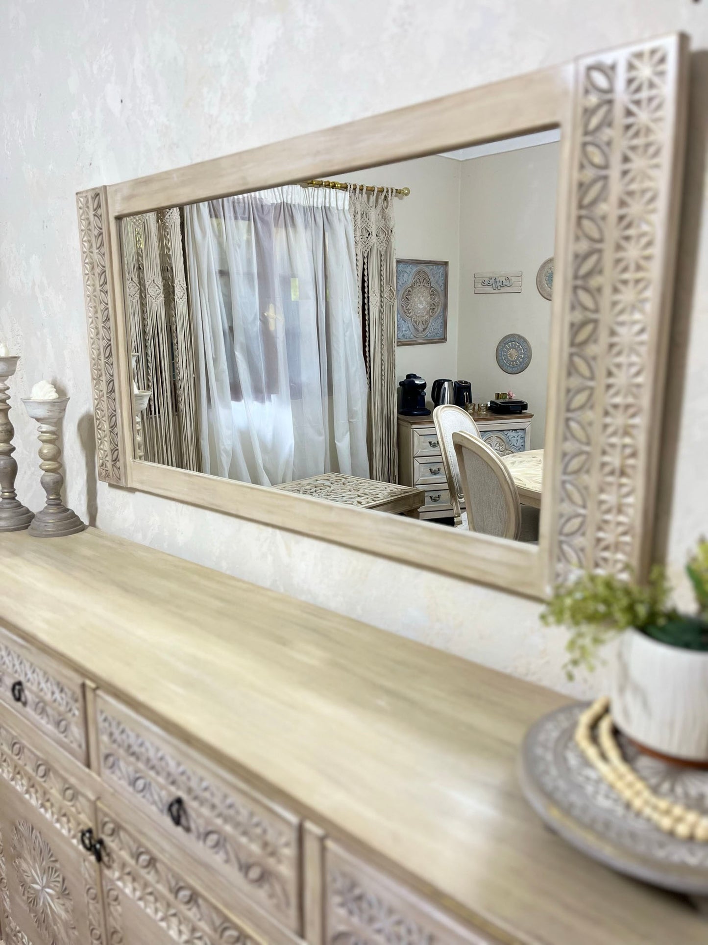 Classic Carved Buffet with Elegant Mirror