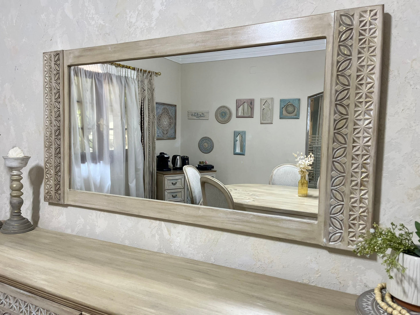 Classic Carved Buffet with Elegant Mirror