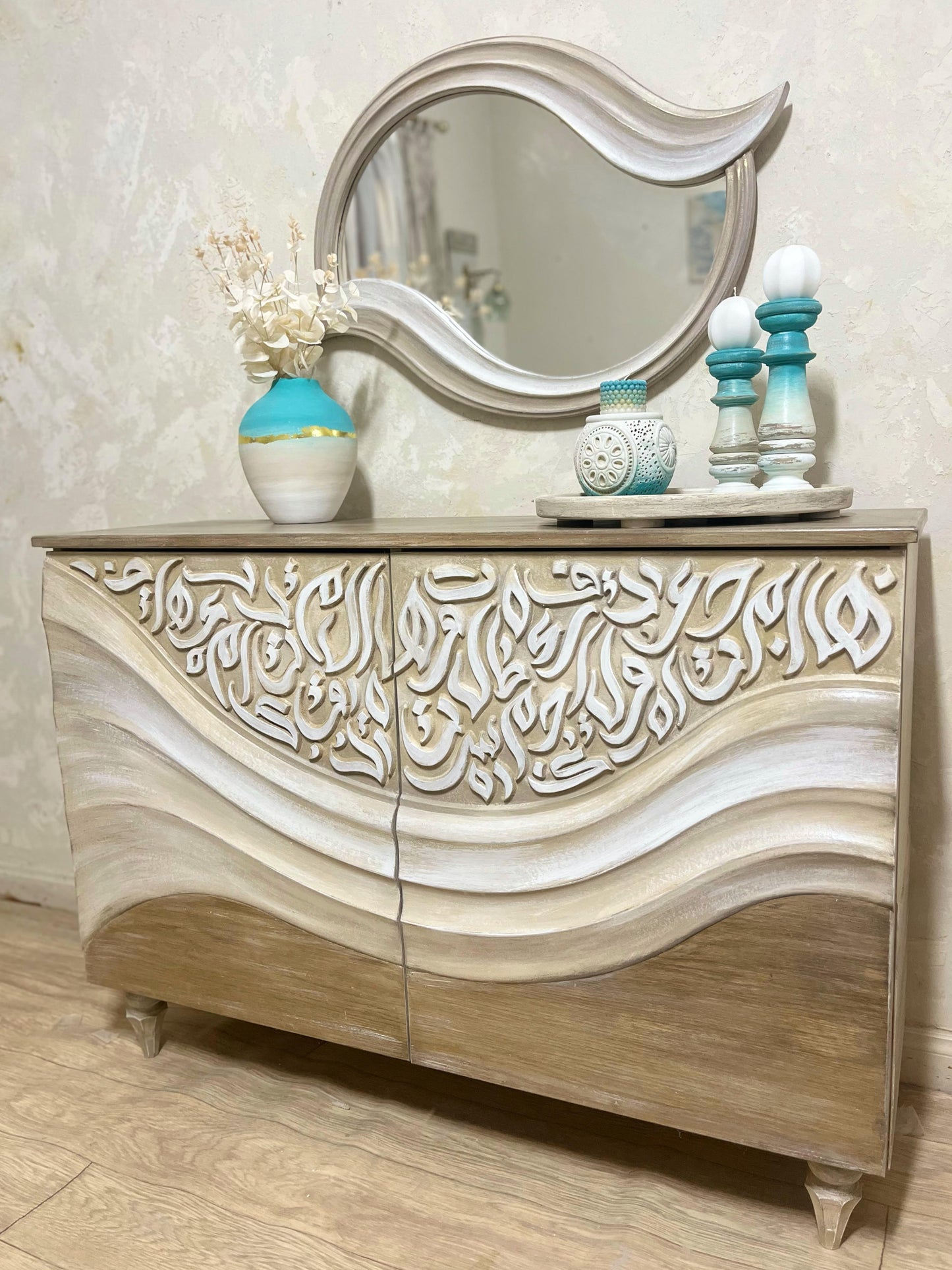Multi-Purpose Cabinet with Decorative Wall Mirror