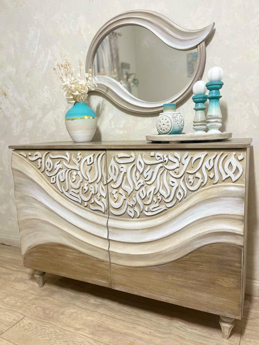 Multi-Purpose Cabinet with Decorative Wall Mirror