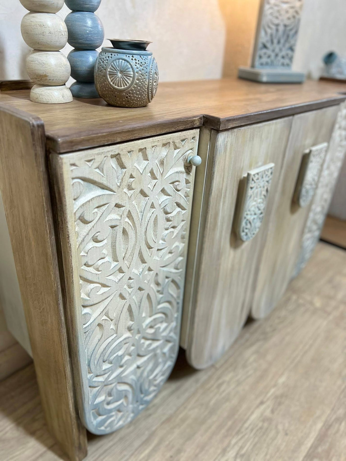Elegant Storage Cabinet with Mirror