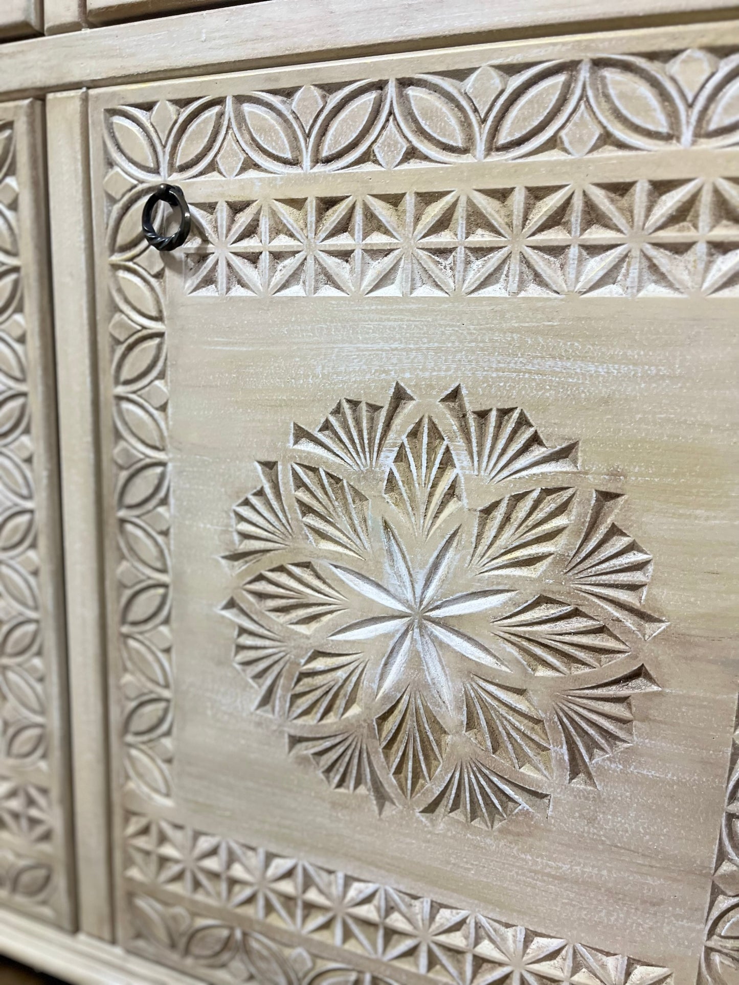 Classic Carved Buffet with Elegant Mirror