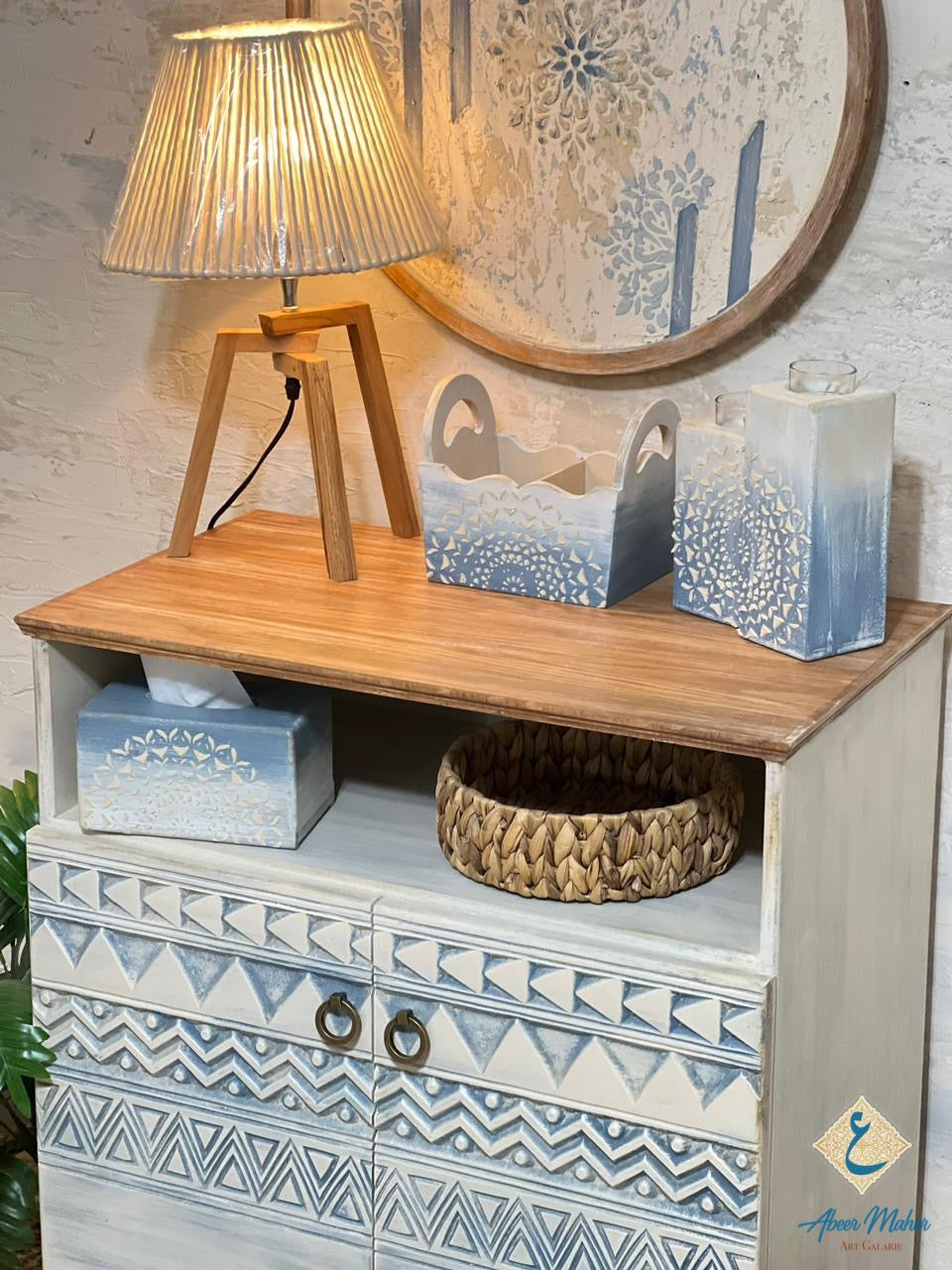 Multi-Purpose Storage Unit with Boho-Chic Design