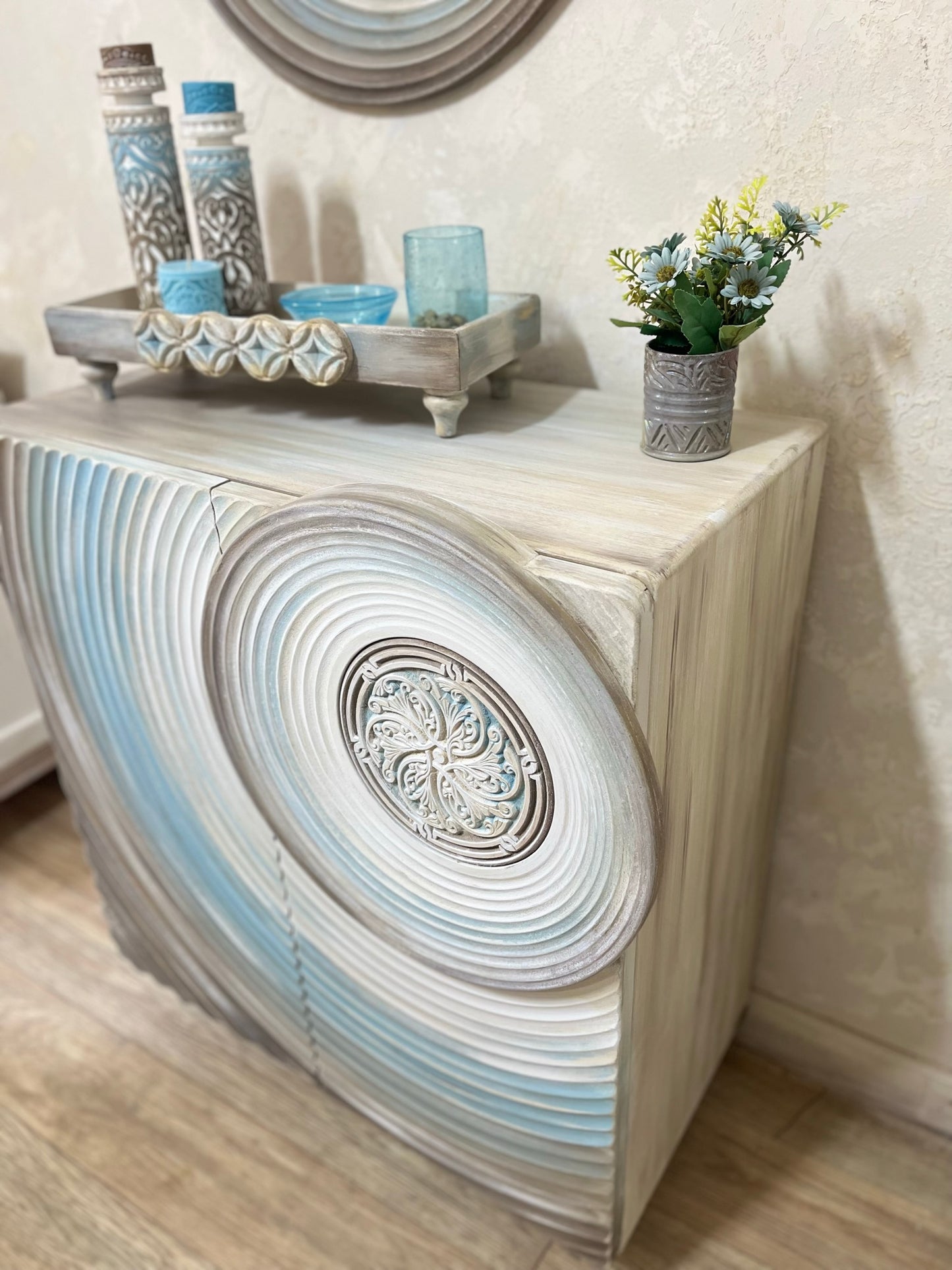 Modern Circular Shoe Cabinet / Console