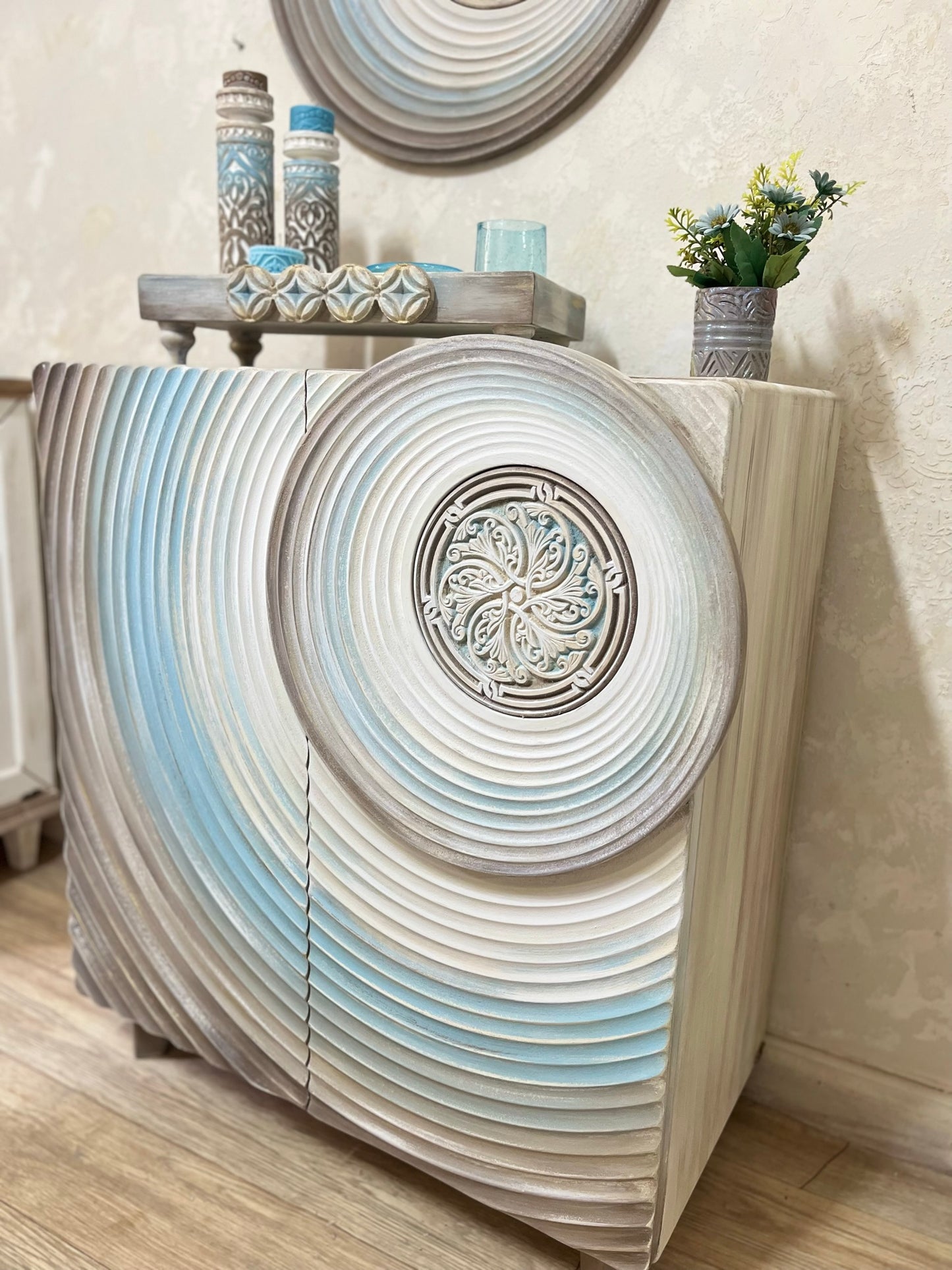 Modern Circular Shoe Cabinet / Console