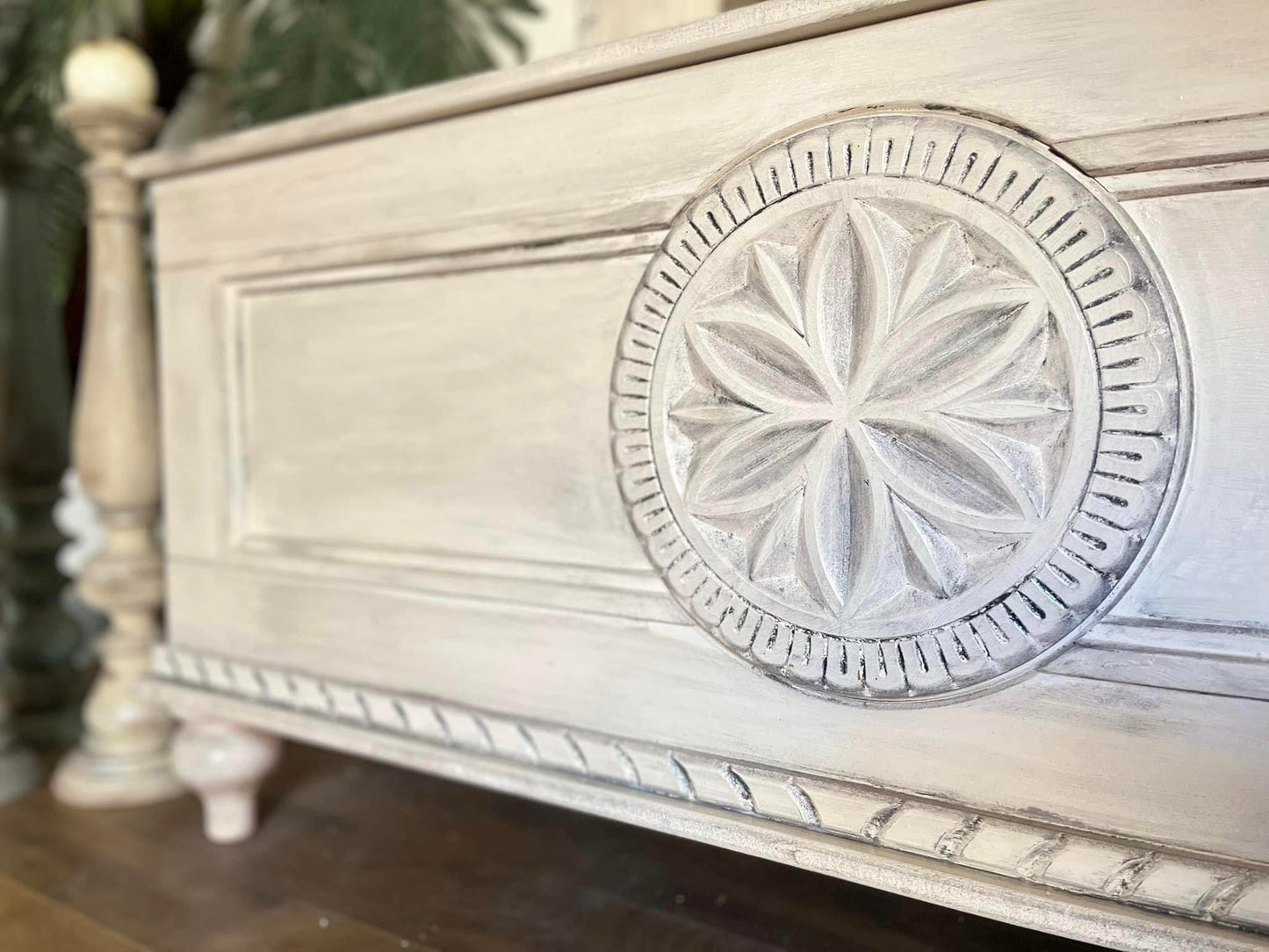 Elegant Storage Chest with Matching Mirror