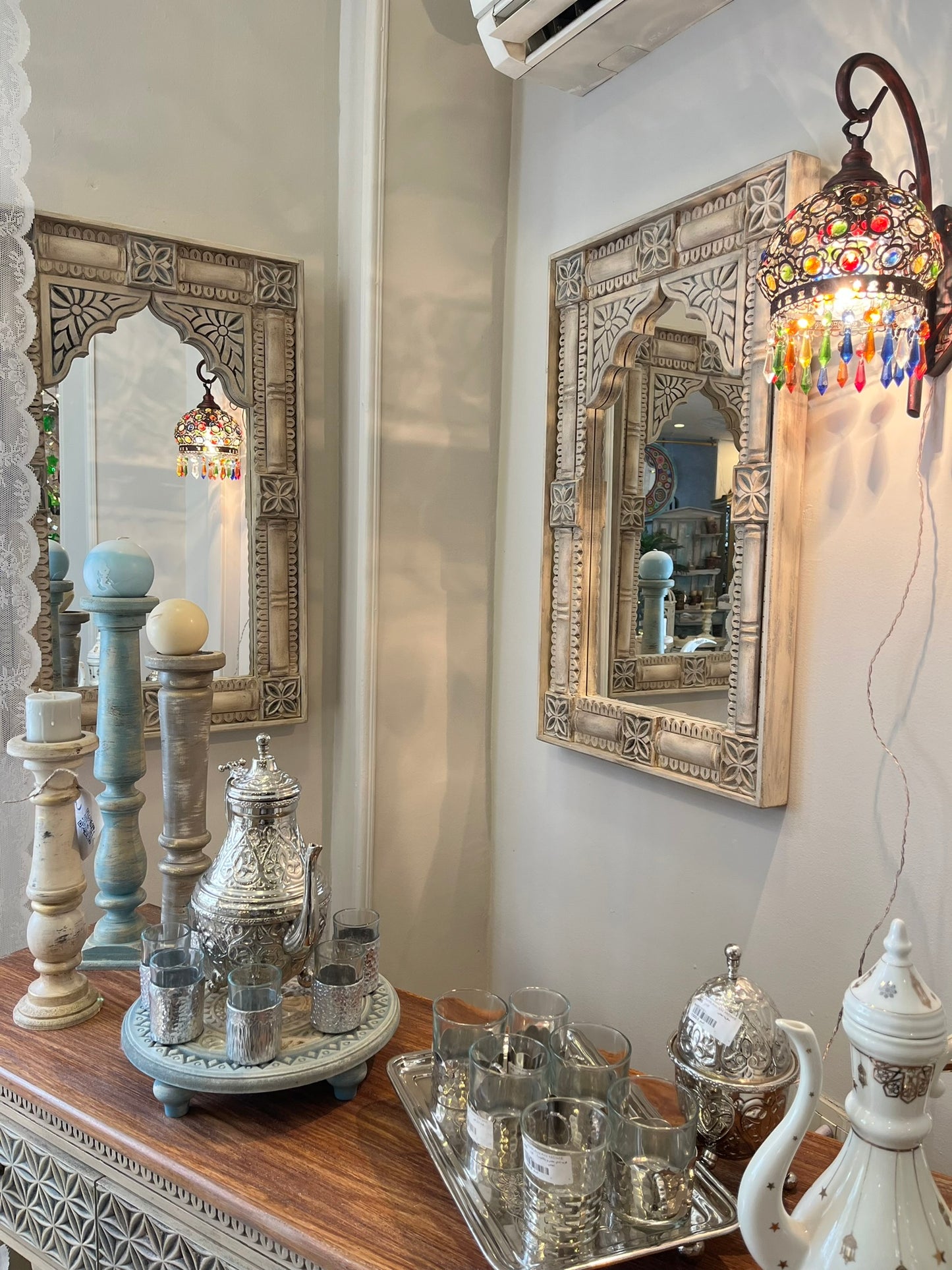 Elegant Dining Set with Buffet & Mirrors