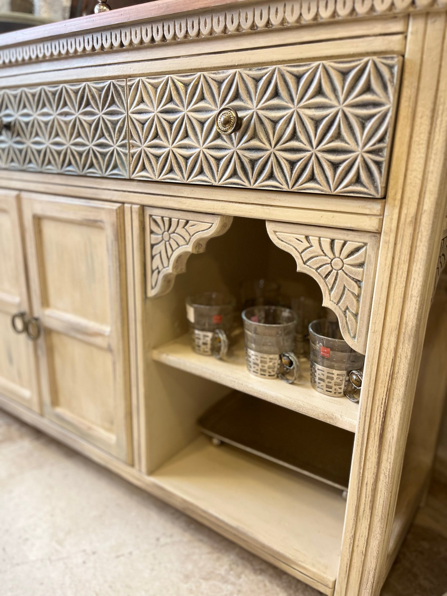 Elegant Dining Set with Buffet & Mirrors